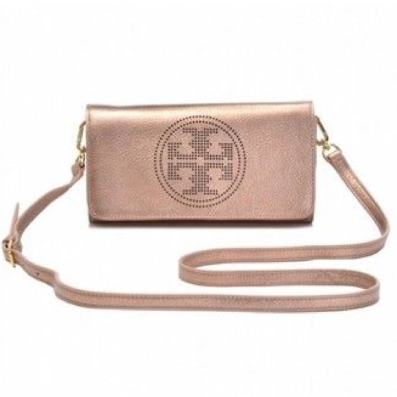 Tory Burch Perforated Logo Royal Salmon Rose - Picture 1 of 4